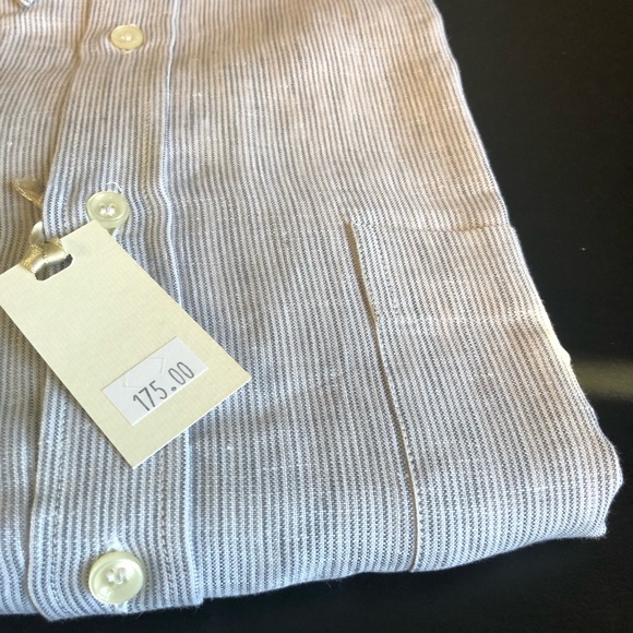 Ingram Made In Italy Linen Dress Shirt MD - Picture 4 of 6
